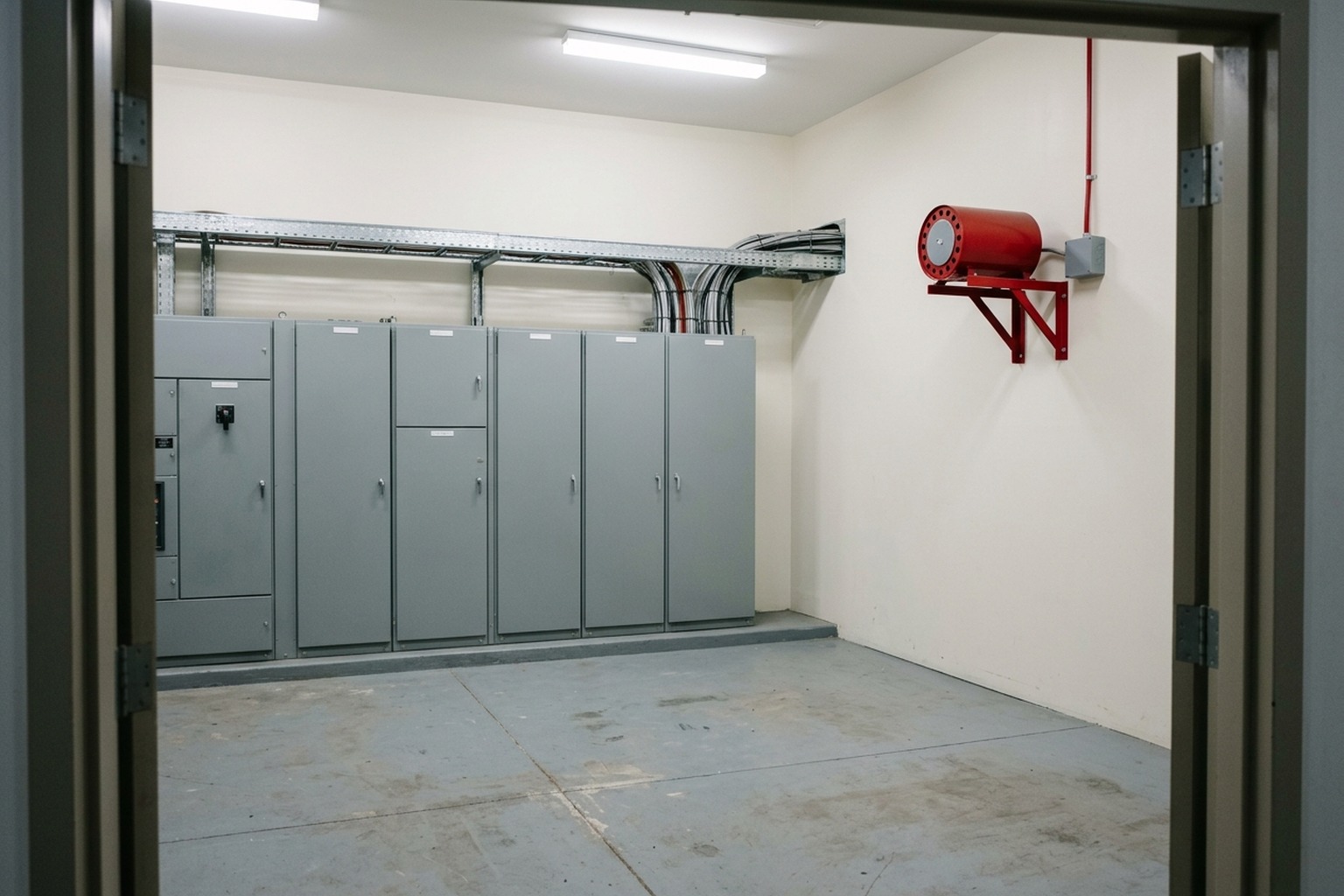 Generador de aerosol condensado DSPA montado en la pared de una sala eléctrica